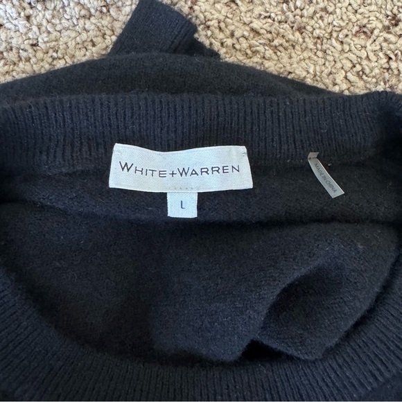 White + Warren Cashmere Crew Neck Sweater Black Large - Picture 7 of 7